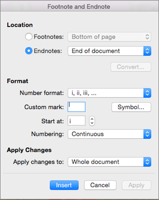 word for mac change footnote font